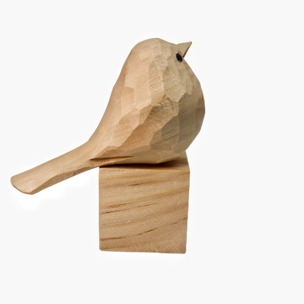 U006 Unfinished Wood Bird Hand Carved