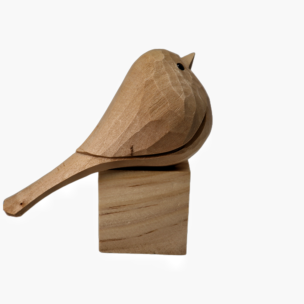 U002 Statue di uccelli in legno non finite