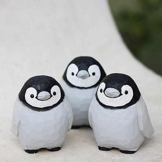 Penguin Figurines Hand Carved and Painted Wooden - paintedbird.shop