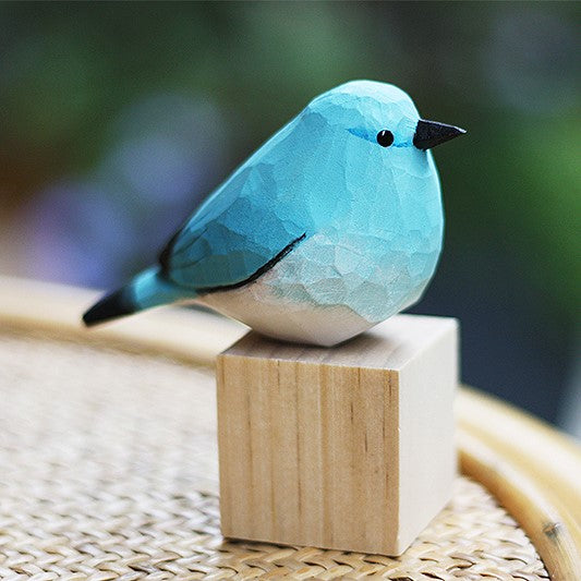 Mountain Bluebird 1st GEN Figurine Hand Carved Painted Wooden - paintedbird.shop