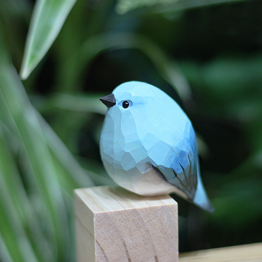 Mountain Bluebird 2nd GEN Figurine Hand Carved Painted Wooden - paintedbird.shop