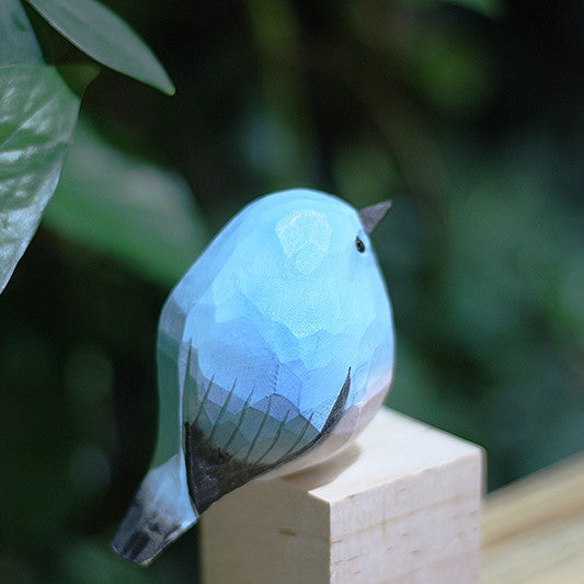 Mountain Bluebird 2nd GEN Figurine Hand Carved Painted Wooden - paintedbird.shop