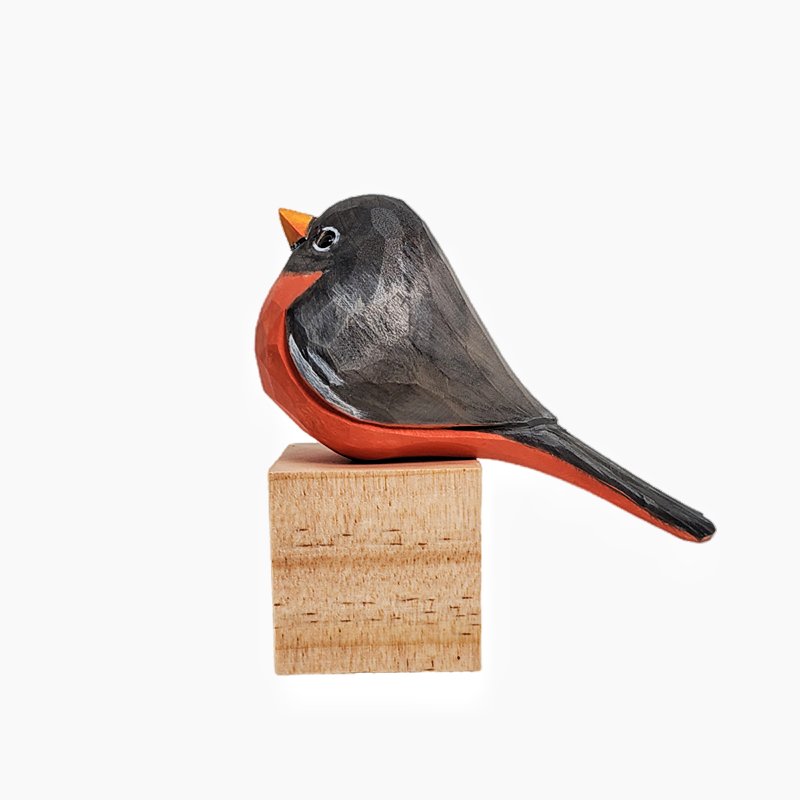 American Robin Handmade Painted Bird Decor - PAINTED BIRD SHOP