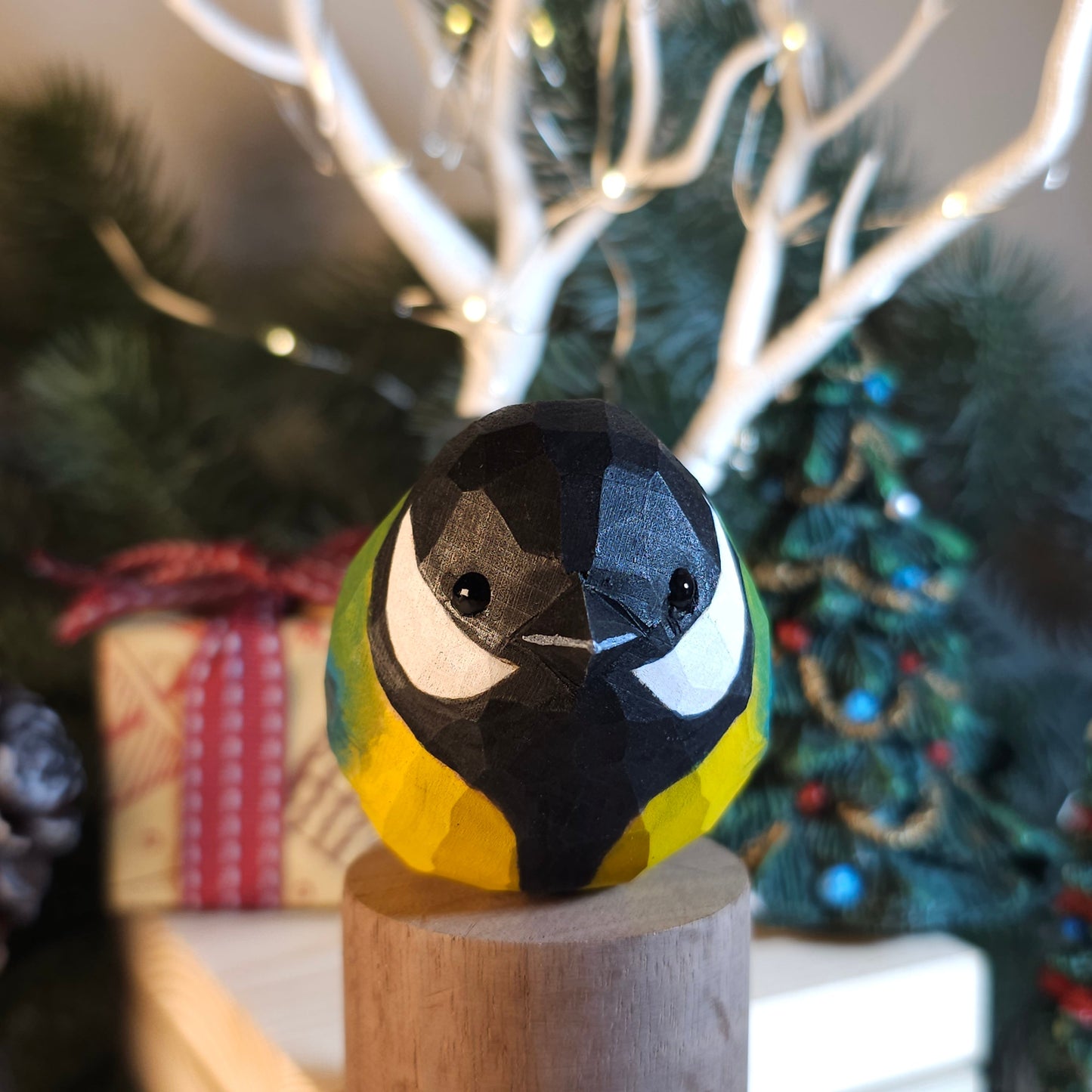 Artisan-Crafted Hand-Painted Wooden Great Tit Figurine - A Perfect Blend of Nature and Craftsmanship - PAINTED BIRD SHOP