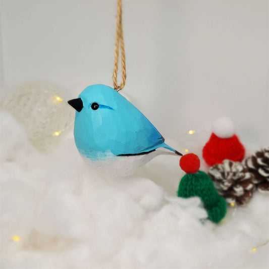 BlueBird-A Carved and Painted Wooden Bird Ornaments - PAINTED BIRD SHOP