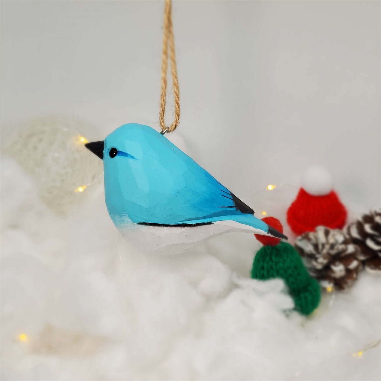 BlueBird-A Carved and Painted Wooden Bird Ornaments - PAINTED BIRD SHOP